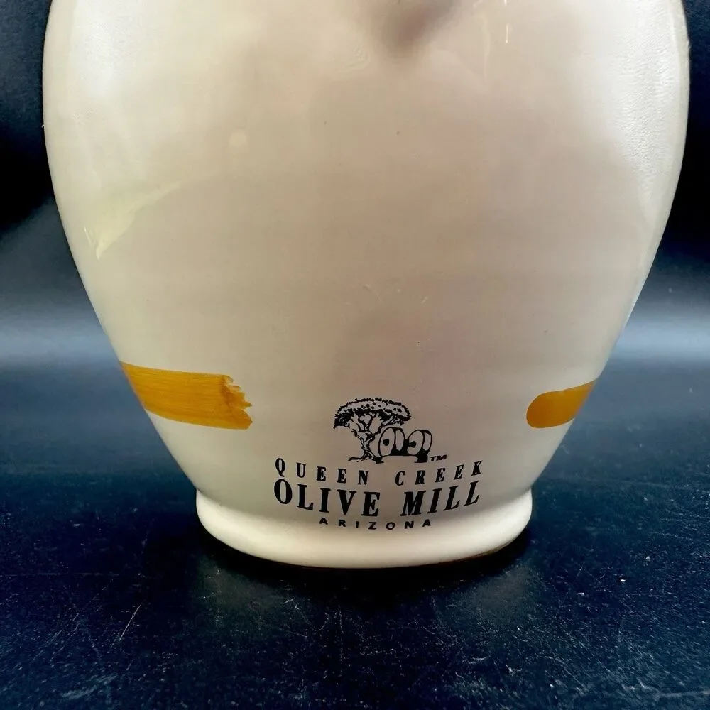 Nuova Coli Italy Ceramic Olive Oil Cruet Hand Painted Olio Jug Italian Pottery
